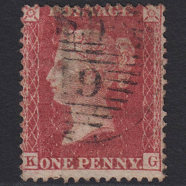 GB QV 1857 1d Rose-red (Plate 44) SG40-C10(1) KG GU London D&S Cancel