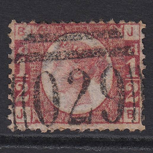 GB QV 1870 1/2d Rose-red (Plate 14) SG48-G4 JB GU West Hartlepool 029