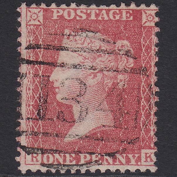 GB QV 1857 1d Pale Rose (Plate 46) SG39-C10(3) RK VFU Bristol 134