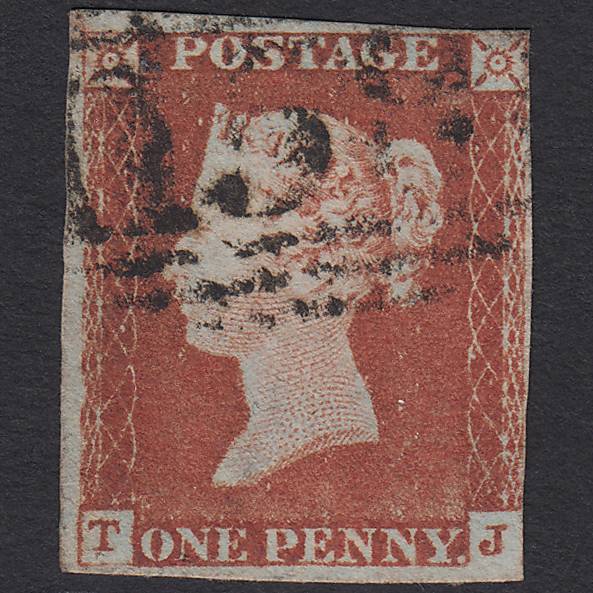 GB QV 1841 1d Red-brown (Plate 64) SG8-B1(1) TJ GU nr 4 Margins Chard 159