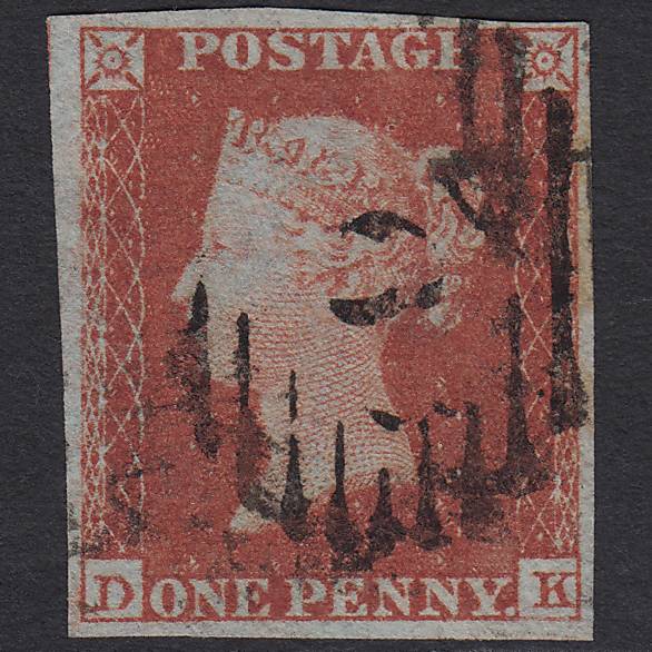 GB QV 1841 1d Red-brown (Plate 150) SG8-B2(1) DK FU 4M London IS Cancel