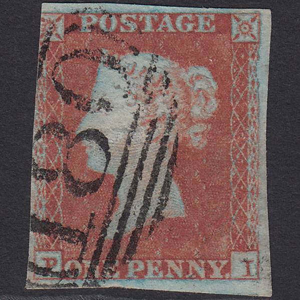 GB QV 1841 1d (Plate 134) SG8-B2(1) Blue Head PI FU 3m Chester 180