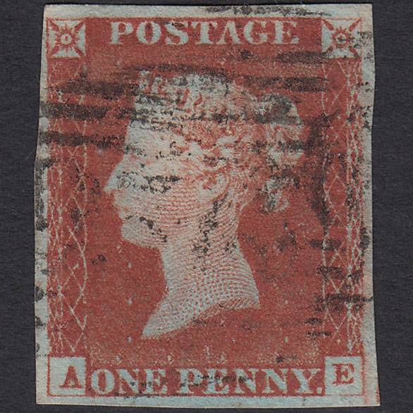 GB QV 1841 1d Red-brown (Plate 64) SG8-B1(1) AE FU Missing Imprimatur 4M