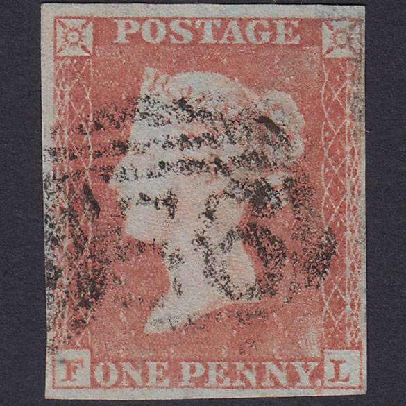 GB QV 1841 1d Red-brown (Plate 152) SG8-B2(1) FL FU 4 Margins
