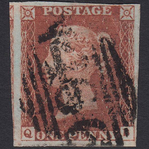 GB QV 1841 1d Pl 72 SG8-B1(1) QB GU 4 Good to Huge Margins Liverpool 466