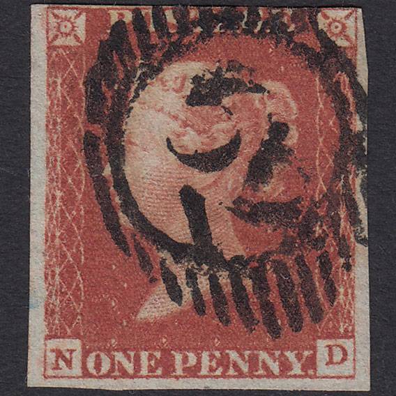 GB QV 1841 1d Red-brown (Plate 86) SG8-B1(1) ND GU nr 4M London D&S 62