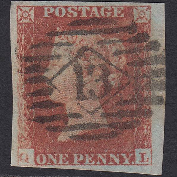 GB QV 1841 1d Pl 149 SG8-B2(1) QL GU 4 Good to Huge Margins London IS 13