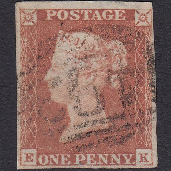 GB QV 1841 1d Red-brown Pl 73 SG8-B1(1) EK FU 4 Margins Maidenhead 492