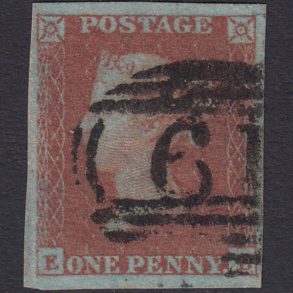 GB QV 1841 1d Red-brown (Plate 131) SG8-B2(1) EB FU 4 Goodm Bedford 61