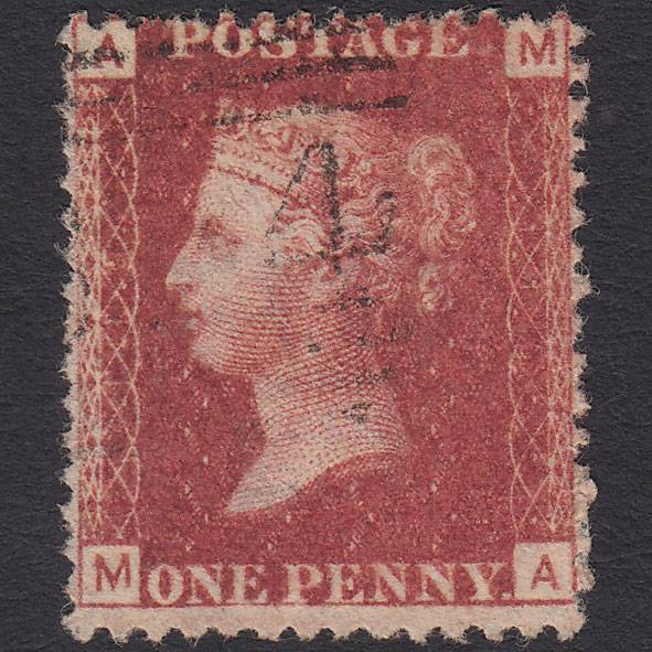 GB QV 1864 1d Lake-red (Plate 115) SG44-G1(2) MA VFU Light Cancel