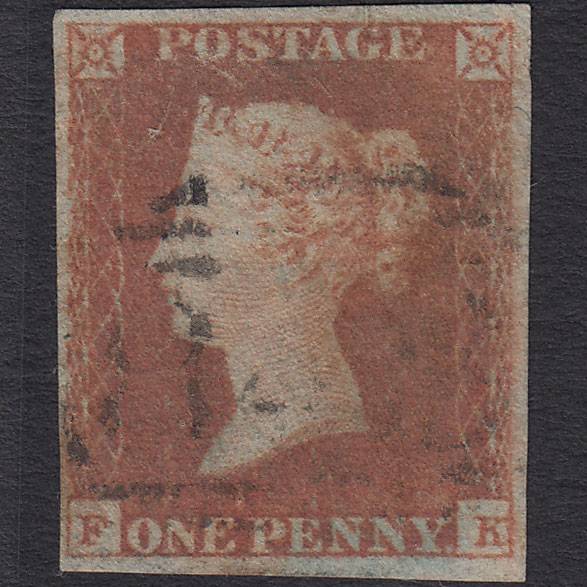 GB QV 1841 1d Red-brown (Plate 87) SG8-B1(1) FK GU 4 Margins