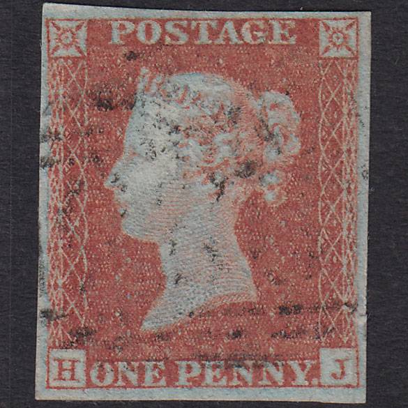 GB QV 1841 1d Red-brown Pl 112 SG8-B1(1) SJ VFU 4 Margins Light Cancel