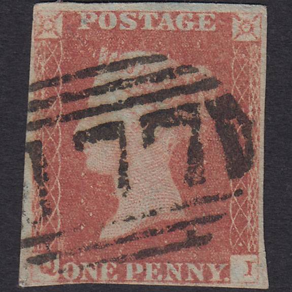 GB QV 1841 1d Red-brown Pl 81 SG8-B1(1) QI GU 4 Margins Cheltenham 177