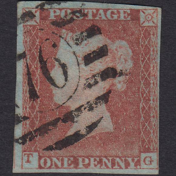 GB QV 1841 1d Red-brown Pl 77 SG8-B1(1) TG FU 4 Margins London D&S 76