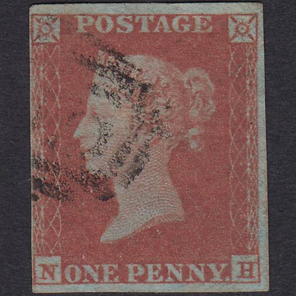 GB QV 1841 1d Red-brown (Plate 130) SG8-B2(1) NH GU 4 Margins