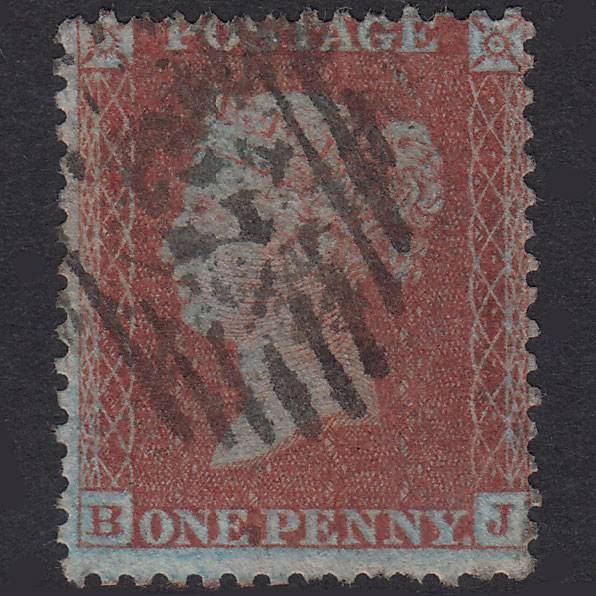GB QV 1855 1d Red-Brown Plate 21 SG24-C3(1) BJ GU London IS Cancel
