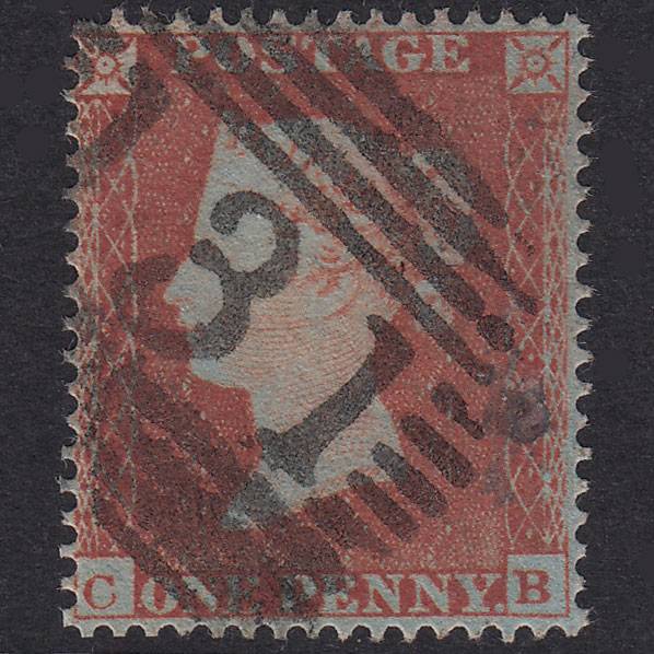 GB QV 1854 1d Red-Brown Plate 171 SG17-C1(1) CB FU Edinburgh 131