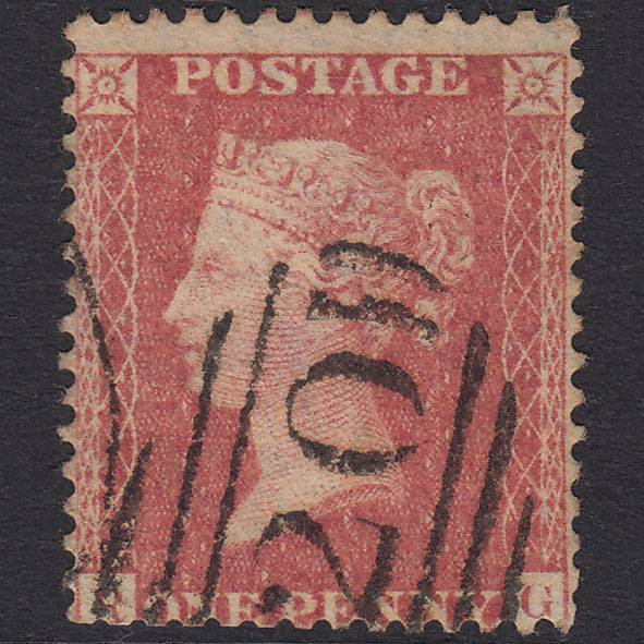 GB QV 1857 1d Rose-Red Plate 27 SG40-C10(1) RG GU