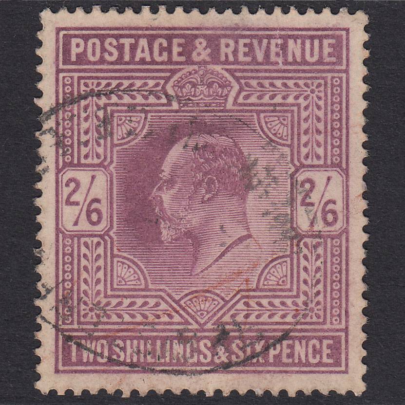 GB KE7 1905 2/6 Dull Purple SG262-M49(2) GU Light Cancel
