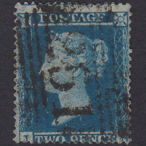GB QV 1854 2d Deep Blue Plate 4 SG19-F1(1) JH GU Montrose 251