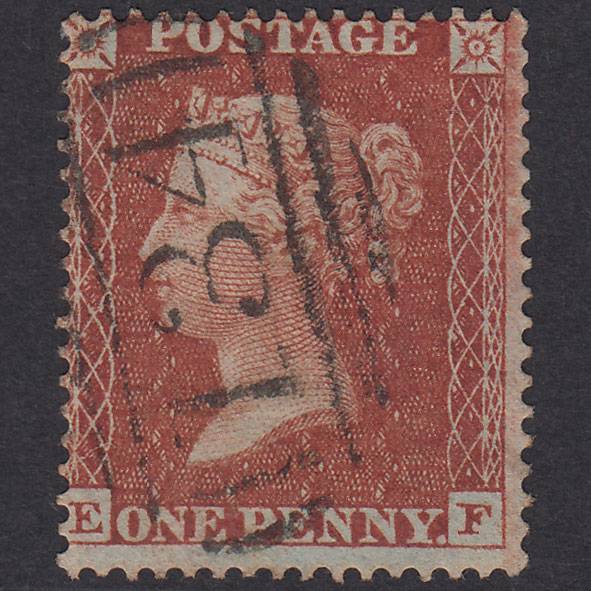 GB QV 1855 1d Red-Brown Plate 14 SG21-C4(1) EF FU Bristol 134