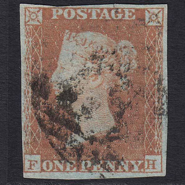 GB QV 1841 1d Red-brown (Plate 126) (SG8) 'FH' GU 4 Margins