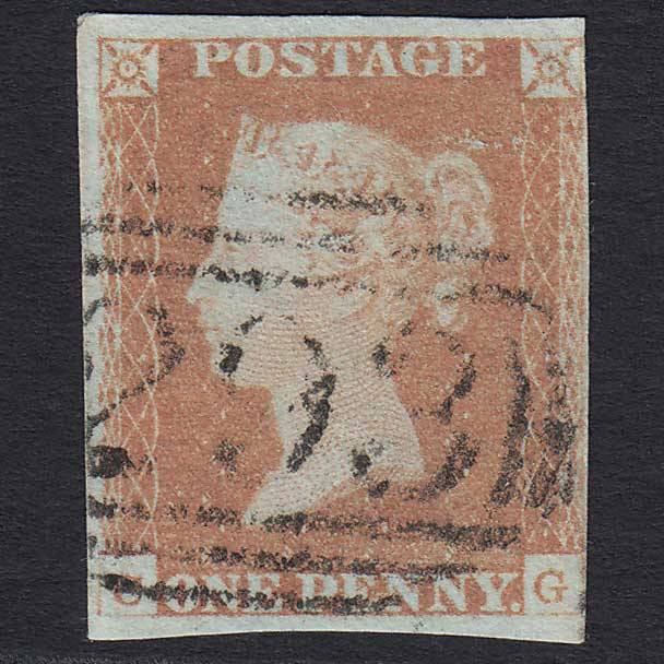 GB QV 1841 1d Orange-brown Pl 63 SG12 CG FU Faringdon (293) 4 Margins