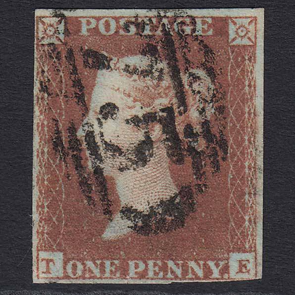 GB QV 1841 1d Red-brown (Plate 91) (SG8) 'TE' GU Birmingham (75) nr 4M