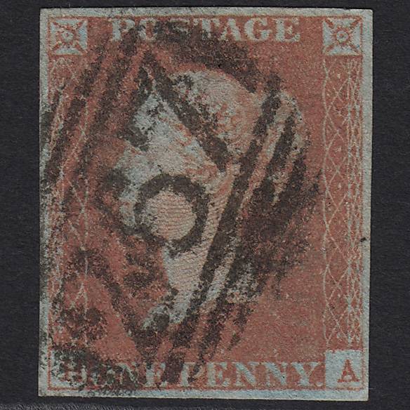 GB QV 1841 1d Red-brown (Plate 86) SG8-B1(1) HA GU Durham 267 4 Margins