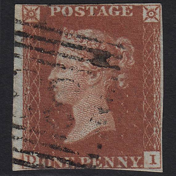 GB QV 1841 1d Red-brown Pl 52 SG8-B1(1) DI FU in Scotland nr 4 Margins