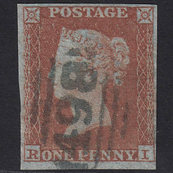 GB QV 1841 1d (Plate 165) SG8-B2(1) RI FU Manchester 498 4 Margins