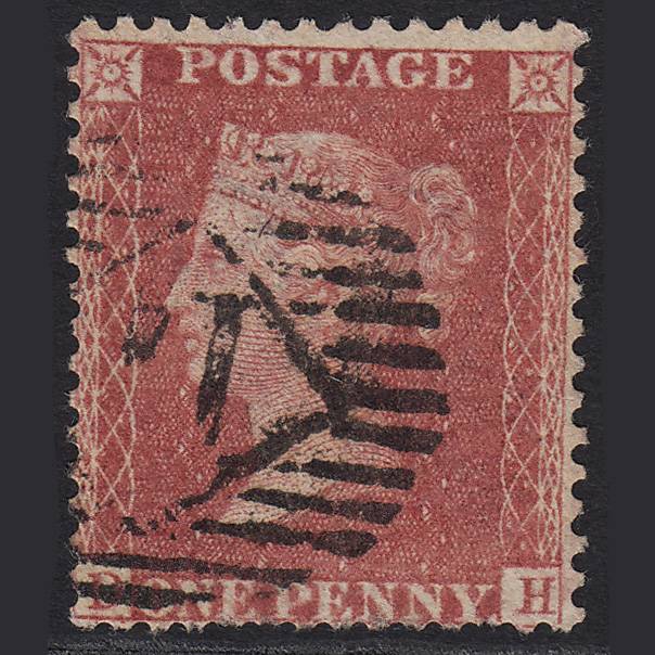 GB QV 1857 1d Rose-red (Plate 55) SG40-C10(1) DH GU in London