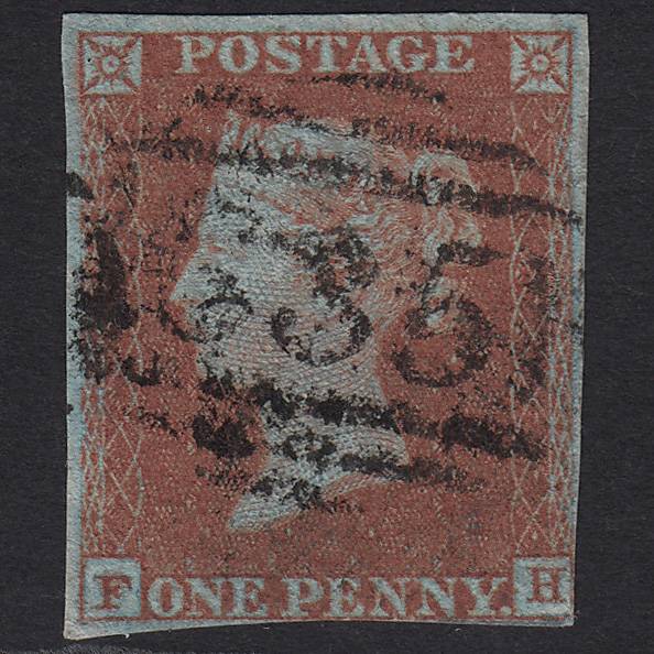 GB QV 1841 1d Very Blued (Plate 135) SG8a-B1(2) FH GU nr 4M Reading 635