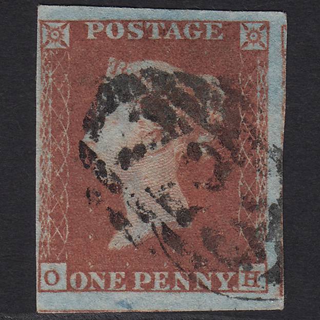 GB QV 1841 1d Red-brown Pl 105 SG8-B1(1) OH GU 4 Margins Southampton 723