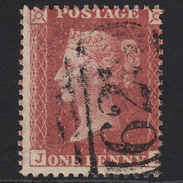 GB QV 1857 1d Rose-red SG40-C10(1) FU Large Misperf