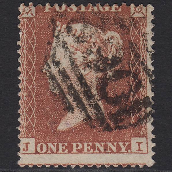 GB QV 1854 1d Red-brown PL R2 SG17-C1(1) JI GU Missing Imprimatur Misperf