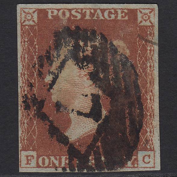 GB QV 1841 1d Red-brown (Plate 44) SG8-B1(1) FC GU 4 Margins London IS 7