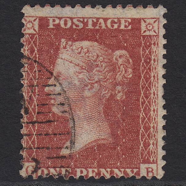 GB QV 1857 1d Rose-red Pl 57 SG40-C10(1) GB FU Light London D&S Cancel