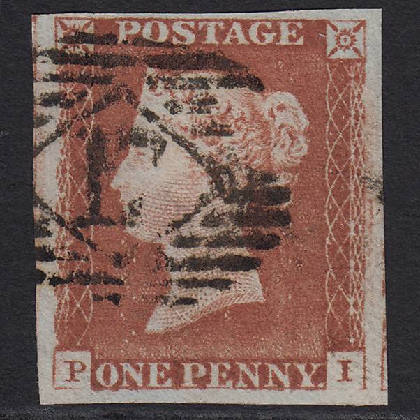 GB QV 1841 1d Pale Red-brown Pl 64 SG9-B1(3) PI FU 4 Margins London IS 17