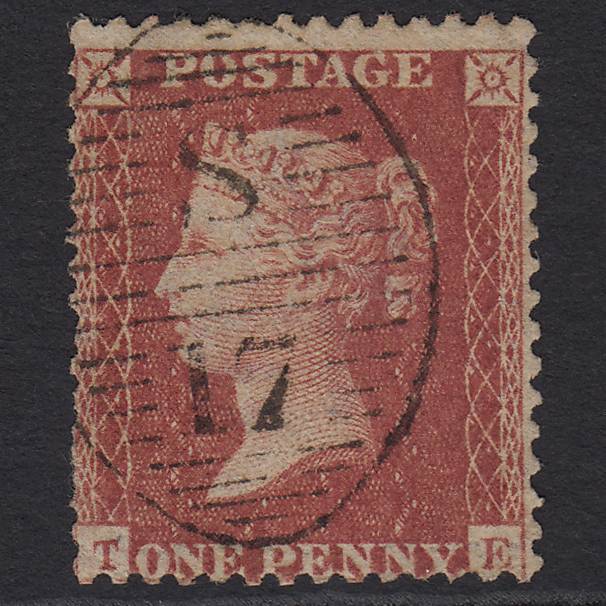 GB QV 1857 1d Rose-red (Plate 37) SG40-C10(1) TE GU London D&S S17