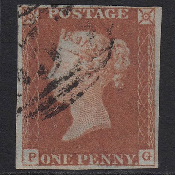 GB QV 1841 1d Red-brown (Plate 76) SG8-B1(1) PG FU 4 Margins