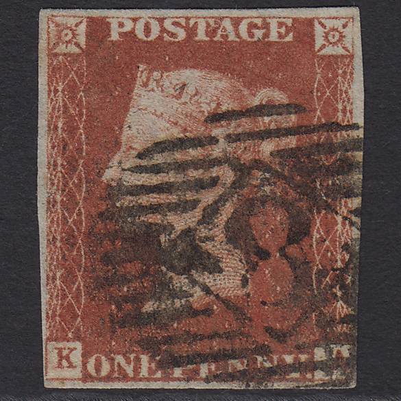 GB QV 1841 1d Red-brown (Plate 59) SG8-B1(1) KA GU 4 Margins London IS 8
