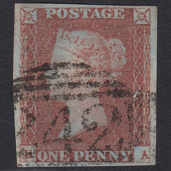 GB QV 1841 1d Red-brown (Plate 85) SG8-B1(1) RA GU 4 Margins Derby 242