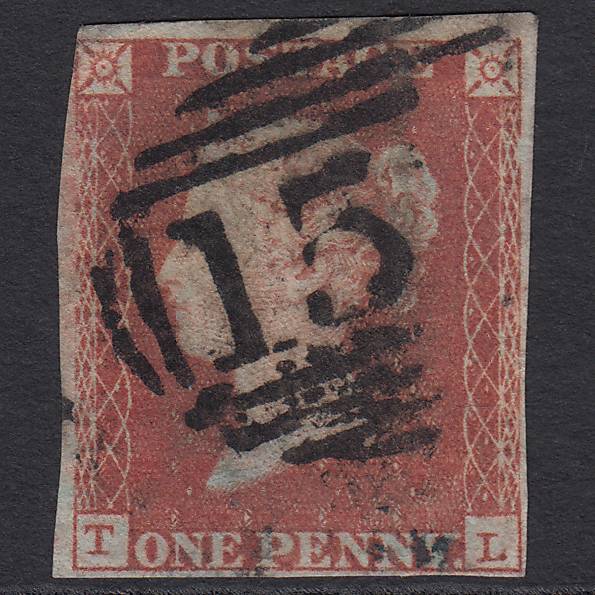 GB QV 1841 1d Red-brown Pl 95 SG8-B1(1) TL GU Missing Imprimatur nr 4M