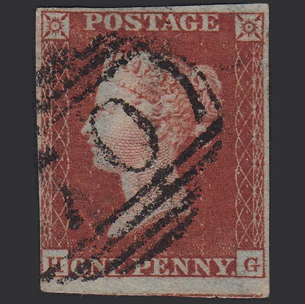 GB QV 1841 1d Red-brown (Plate 154) SG8-B2(1) HG GU 4M Imperf Bideford 70