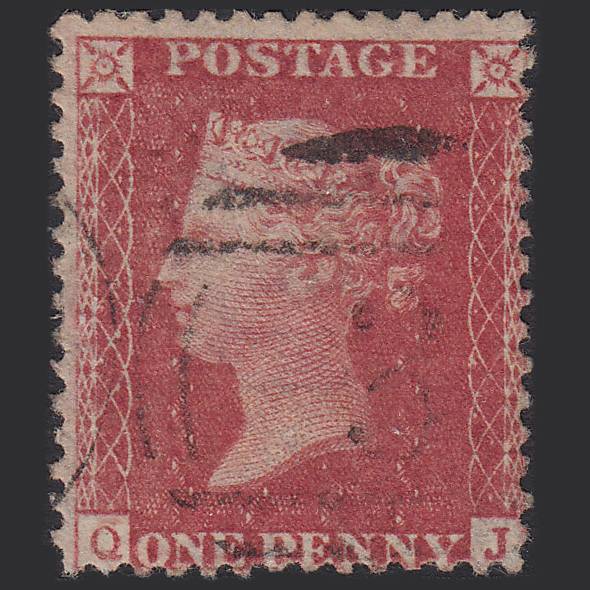 GB QV 1857 1d Rose-red (Plate 57) SG40-C10(1) QJ FU Light Cancel
