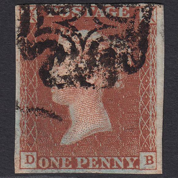 GB QV 1841 1d (Plate 19) SG8-B1(1) DB FU 4 Margins MX Double Letter
