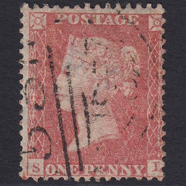 GB QV 1857 1d Pale Rose Transitional (Plate 38) SGC9A(1) SL FU Bath 53