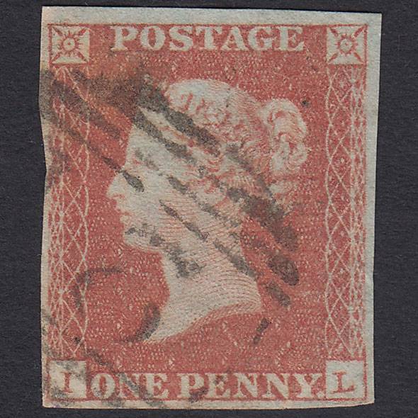 GB QV 1841 1d Red-brown (Plate 94) SG8-B1(1) IL FU 4 Margins