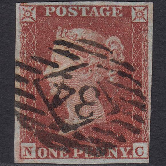 GB QV 1841 1d Deep Red-brown (Plate 150) SG10-B2(1) NC GU 4M London IS 34